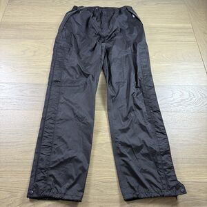 REI Pants Men Large Elements Side Zip Black Hiking Rip Stop Rain Wind